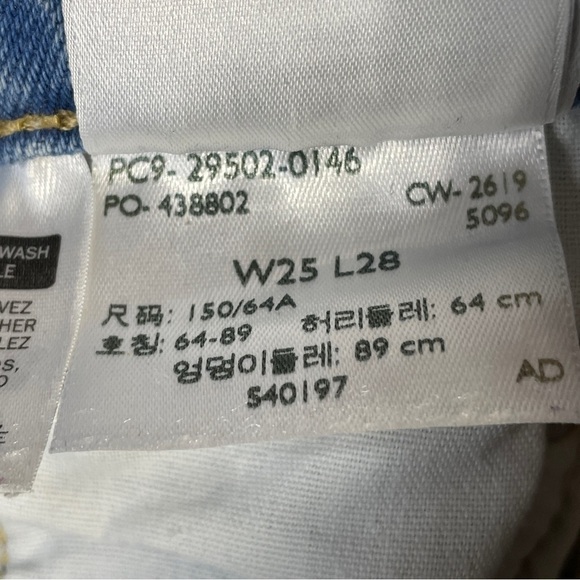 Levi’s 501 Jeans Women’s Size 25 x 28 Light Blue Tango Taps Destroyed Skinny - Picture 2 of 11